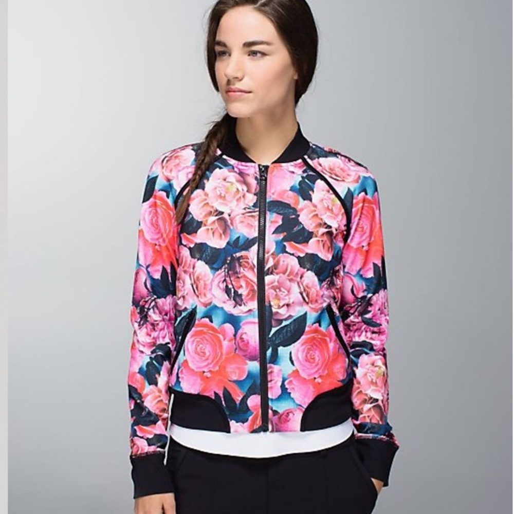 lululemon Om Me Home Jacket Secret Garden Black Sz 6